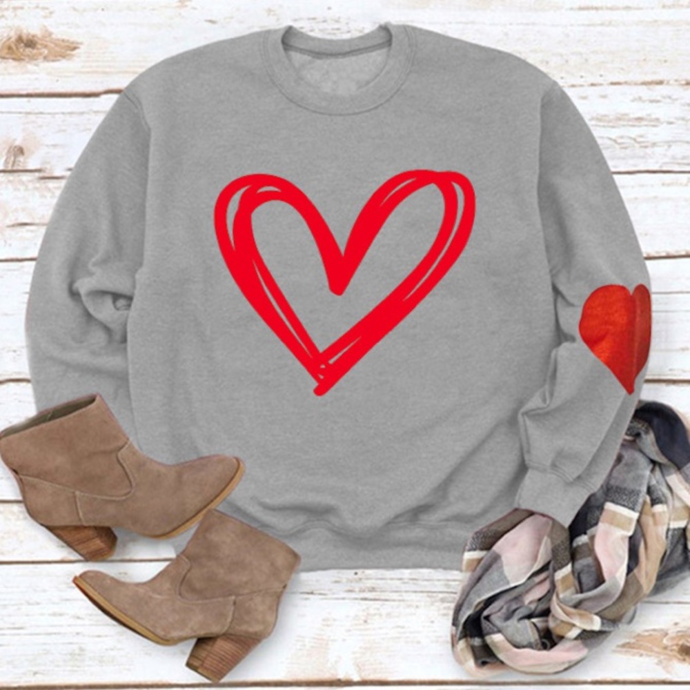 - Womens graphic HEART Sweatshirt - Picture 2 of 4